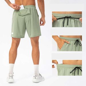 Lu Shorts Men Yoga Sports Krótkie szybkie suche spodenki z tylnym telefonem komórkowym Casual Running Gym Jogger Pant E21412