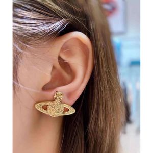 Classic diamond inlaid niche design, light luxury and high-end sense, planet series Saturn style inlaid with sparkling small diamond earrings