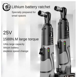 25V Akku-Elektroschrauber 3/8 Zoll großes Drehmoment rechtwinkliger Ratschenschlüssel Schlagbohrmaschine Demontagemutter Autoreparaturwerkzeug 240112