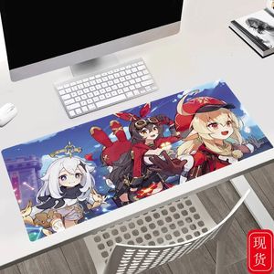 Genshin impacto jogo mouse pad dos desenhos animados escritório em casa mesa de escritório 40x90x0.3cm tamanho grande mouse pad 240113