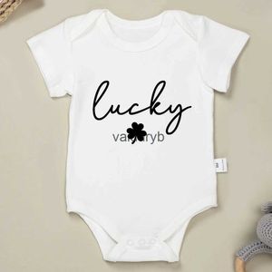 Rompers Clover Print Simple Cute Baby Girl Clothes Onesie Cotton O-neck Comzy Soft Newborn Boy Bodysuit Cheap Free Shippingvaiduryb