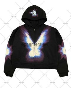 Hoodies das mulheres moletom americano high street print preto solto zíper hoodie mulheres y2k harajuku retro casual jaqueta tendência oversized moletomephemeralew