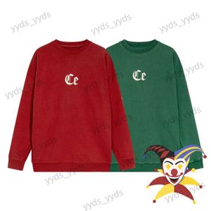 Herrtröjor tröjor vintage cavempt c.e tröjor män kvinna 1 1 toppkvalitet röd grön cav tip hoodie crewneck t240113