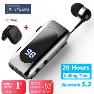 Earphones 2022 K55 Earphone Bluetooth 5.2 with Wire Wireless Clip on Headphone Call Remind Vibration Business Headset Handsfree Earbuds