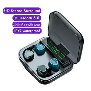 Słuchawki TWS Bluetooth Słuchawki 2200 mAh ładowanie 2 para bezprzewodowe słuchawki 9D stereo sportowe wodoodporne słuchawki douszne z mikrofonem z mikrofonem