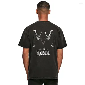 Herren T-Shirts Baumwolle Übergroß Cool Dog Print Streetwear Unisex T-Shirt Vintage Acid Washed T-Shirt O-Ausschnitt Bdtee