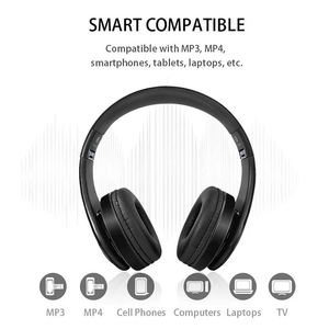 Earphones Headset Music Headphone Hifi Stereo Wireless Bluetooth Earpiece Foldable Sport Earphone Fm with Mic Handsfree Support Sd Card