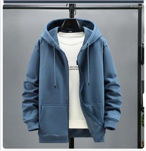 Hoodies masculinos tamanho grande 10xl hoodie homens outono inverno velo cor sólida jaqueta azul preto vermelho cinza