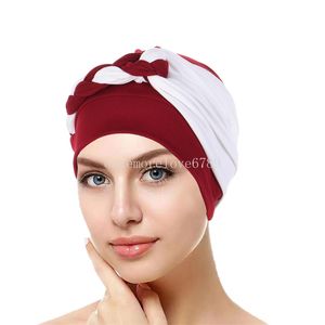 2024イスラム教徒のターバンファッション女性クロスブレード帽子七面鳥アフリカインナーヒジャーブキャップ高品質のレディウォームアンダーキャップボンネット