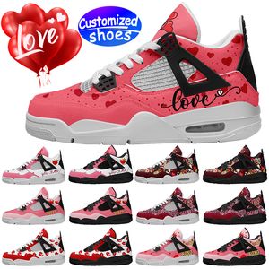 Customized shoes lovers basketball shoes Valentine's Day cartoon diy shoes Retro casual shoes men women shoes outdoor sneaker pink red big size eur 36-49