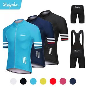 Conjunto de roupas de ciclismo explosivo Raphaful Verão Mens Manga Curta Jersey Shorts Terno MTB 240113