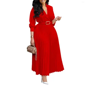 Ethnic Clothing African Dresses For Woman Elegant Pleated A-line Formal Occasion Loincloth Long Sleeve Luxury Party Wedding Guest