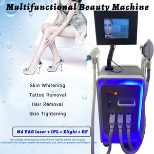 Vertical Nd Yag Laser Multi-Functional Beauty Machine Acne Treatment Color Spot Removal Skin Rejuvenation OPT Heads Rf Face Lifting