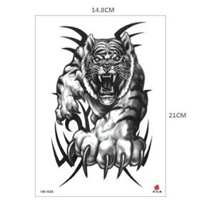 Maquiagem tatuagem padrão animal adesivo tigre leão leopardo meio braço hb emmy conjunto de transferência de água simulação