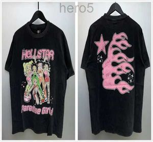 Hellstar-Shirt Designer-T-Shirt T-Shirts Grafik-T-Shirt Kleidung Kleidung Hipster Vintage gewaschener Stoff Straße Graffiti-Stil Cracking Geometrisches Muster Hallo 8OLZ