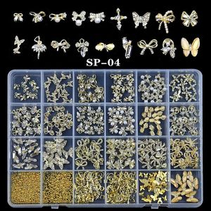 3D Butterfly Nail Decoration Alloys Kit Harts Gemstone Charms för Art Mix Crystal Nails Accessories Tool 240113