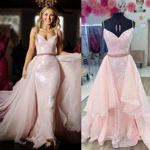 Blush Sequin Formal Party Dress 2k24 Ruffle Organza Overskirt Long Fitted Lady Pageant Prom Evening Event Gala Cocktail Red Carpet Dance Gown Photoshoot Beaded Belt