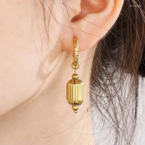 Dangle Earrings Hoop Earring Pendant Stainless Steel Hammer Pattern Hanging Ears Women's Gold And Silver Color Wedding Jewelry