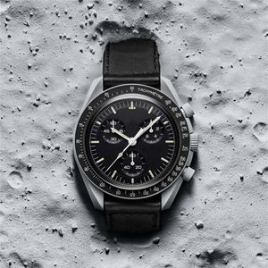 المصمم Bioceramic Planet Moon Mens Watches Black Sport Watch 42 مم الساعات النايلون الكوارتز على مدار الساعة Relogio مقاوم المقاوم للصدأ أزياء 292i