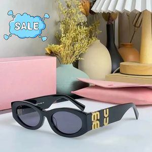 Miu mu11ws óculos de sol de luxo lente oval uv400 resistente à radiação personalizado retro feminino óculos de armação pequena