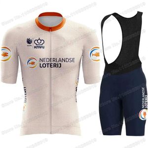 Nederländerna Cykeltröja Set Dutch National Team Clothing Men Kits Road Bike Shirts Suit Bicycle Bib Shorts MTB 240113