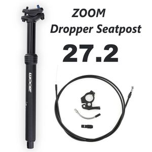 ZOOM MTB çakıl damlası Seatpost Yüksekliği Ayarlanabilir Dahili Yönlendirme 80mm Seyahat Bisiklet Koltuğu Post 272mm 240113