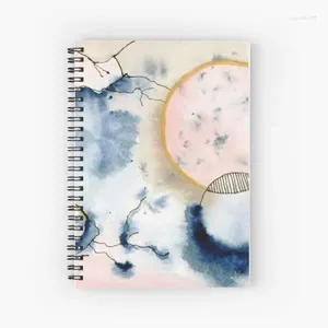 Aesthetic Cute Abstract Notebook Spiral Journal For Women College Ruled Paper 120 Pages Work School Supplies Notepad Memo