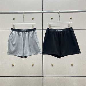 Bokstäver kvinnor shorts byxor lyxdesigner sexiga shorts grå svart elastisk midja korta byxor