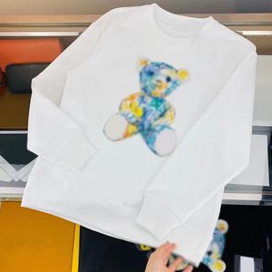 Western Style Autumn and Winter New Children's Baby Bear tryckt tröja varm kappa koreansk version av manliga och kvinnliga barnvatten
