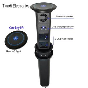 Microfones Enchufe Inteligente Elétrico Pop Up Smart Home Outlet com Carga Sem Fio Bluetooth Speaker para Controles de Telefone Móvel Elevação
