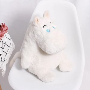 25 см Kawaii сидящий белый бегемотик мягкая кукла супер мягкая милая плюшевая игрушка в виде животного креативный детский подарок на день рождения и Рождество 240113
