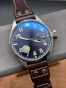 ZF 공장 남성 시계 브랜드 시계 ETA 기계 자동 시계 46mm 사파이어 유리 수입 가죽 조절 가능한 스트랩 깊이 방수 시계