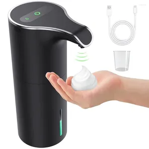 Set di accessori da bagno Dispenser automatico di sapone in schiuma nera ricaricabile senza contatto per il bagno