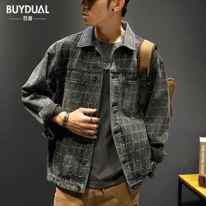 S-4XL MENS DENIM JACKETS SPRING HASTURN Male Coats Turn-Down Collar Single Breasted Slim Standed Outerwear Top Clothes HY116 240113