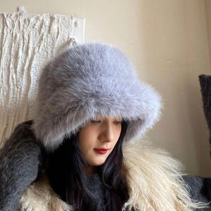 High Grade Faux FishermanS Hat Ladies Style Large Head Woolen Cap Winter Warmth Cover Fun Hats Bonnet Luxe y240123