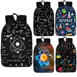 Çantalar Bilim Deneyi / Matematik Formül Backpack Çocuk Okul Çantaları Erkek Kızlar Gündüz Bozuk Kadın Erkek Rucksack Çocuklar Kitap Çantası