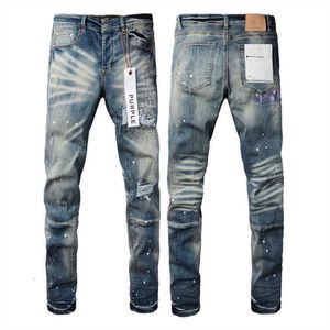 Roxo Marca Jeans 2024 Primavera Designer Mens Denim Calças Calças de Moda Design Reto Retro Streetwear Casual Sweatpants Usa High Street Gd8m