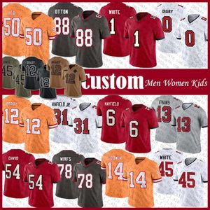 Custom 13 Mike Evans Baker Mayfield Football Jersey Antoine Winfield Jr Devin Rachaad White Chris Godwin Lavonte David Vita Vea Tom Brady Mike Alstott Derrick Brooks