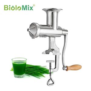BioloMix 100 mani in acciaio inossidabile erba di grano spremiagrumi manuale coclea spremiagrumi lento verdura frutta succo di agrumi ctor macchina 240113
