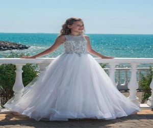 Säljer Crystal Girls Pageant Dresses With For Teens Tulle Floor Length Beach Luxurious Flower Girl Dresses For Weddings Custo7014827