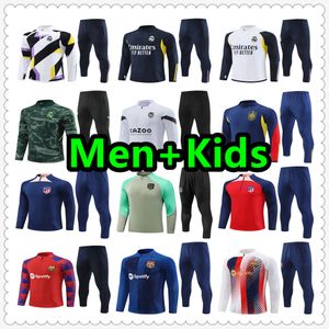 22 23 24 트랙 슈트 축구 유니폼 축구 유니폼 훈련 재킷 바지 2023 2024 Chandal Futbol 서킷 발 Maillot de 셔츠 남자와 키즈 키트