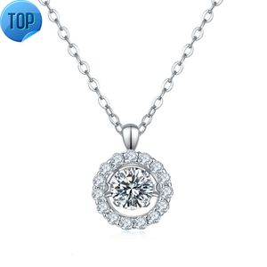 God kvalitet Nobby 925 Sterling Silver Necklace Chain Moissanite och 14kt Gold Necklace GRA For Women