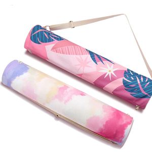 Printed Yoga Mat Bag Womens Fashion Sports Pilates Backpack Fitness Dance Gym Cover 240113