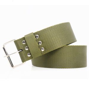 The new 5.0cm wide men's single-needle zinc alloy buckle custom polyester comfortable and cheapOutdoor braided belt