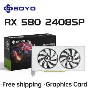 Soyo Radeon RX580 8GグラフィックカードGDDR5メモリビデオゲームカードPCIE30X16デスクトップコンピューターコンポーネント用DP2 240113