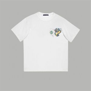 T-shirt da uomo Plus Polo nuova T-shirt stampata in cotone di alta qualità girocollo cuciture pullover maniche corte canotta da donna felpa R53D2