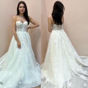 2023 Wedding Dress for Bride Sweetheart Neckline Appliqued Lace 3D Flowers Tiered Tulle Organza Lace Wedding Gowns for Marriage for Nigeria Black Women NW020