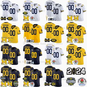 Custom S-6XL 2024 Big Ten Champion Michigan Wolverines Football Jersey 9 J.J. McCarthy 2 Blake Corum 25 Junior Colson 0 Mike Sainristil 20 Kalel Mullings 13 Jack Tuttle