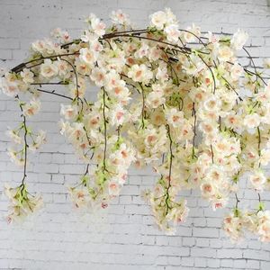 Fiori decorativi 140 cm fiore di ciliegio artificiale ramo alto appeso a soffitto floreale per la casa e arco nuziale