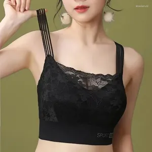 Canottiere Canotte Vestibilità ampia Traspirante Petto raccolto Bellezza Top Size Sexy Senza cuciture Tubo posteriore da donna Reggiseno sportivo in pizzo